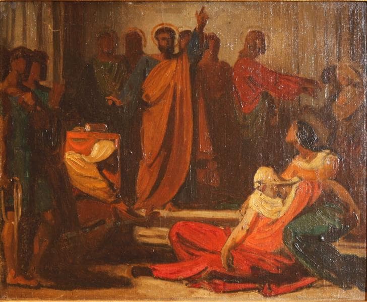 Sapphira's Death by Léon Bonnat