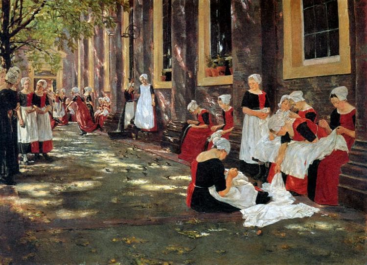 Free hour at the Amsterdam Orphanage by Max Liebermann