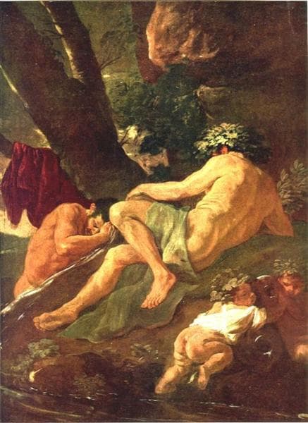Midas washing at the source of the River Pactolus by Nicolas Poussin
