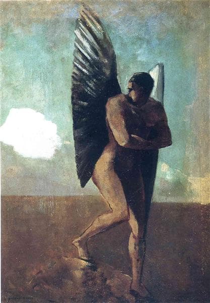 Fallen Angel Looking at a Cloud by Odilon Redon at Stedelijk Museum, Amsterdam