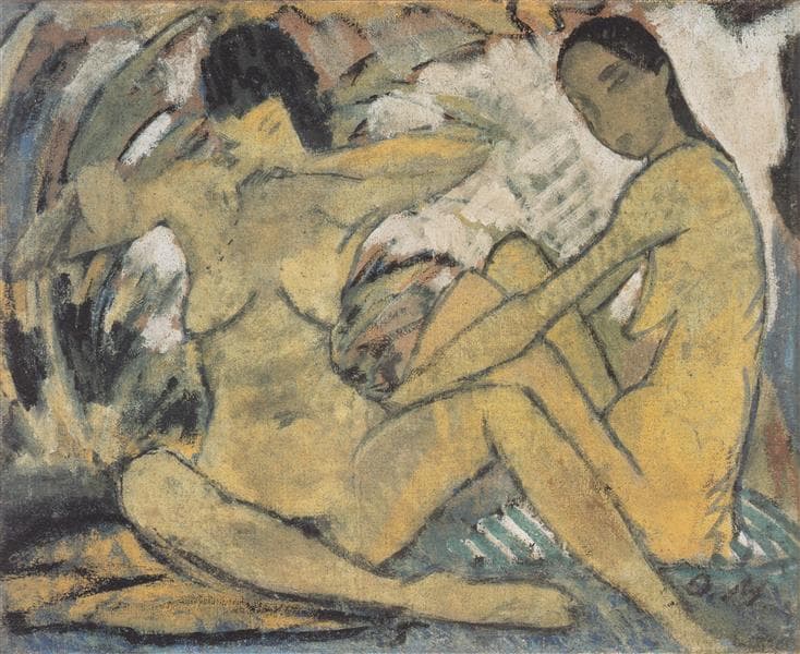Hockende Mädchen by Otto Mueller at Private Collection