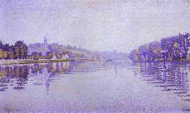 River's Edge The Siene at Herblay by Paul Signac