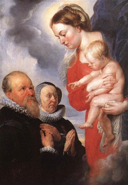 Madonna and Child with the Donors Alexandre Goubeau and his wife Anne Antoni by Peter Paul Rubens