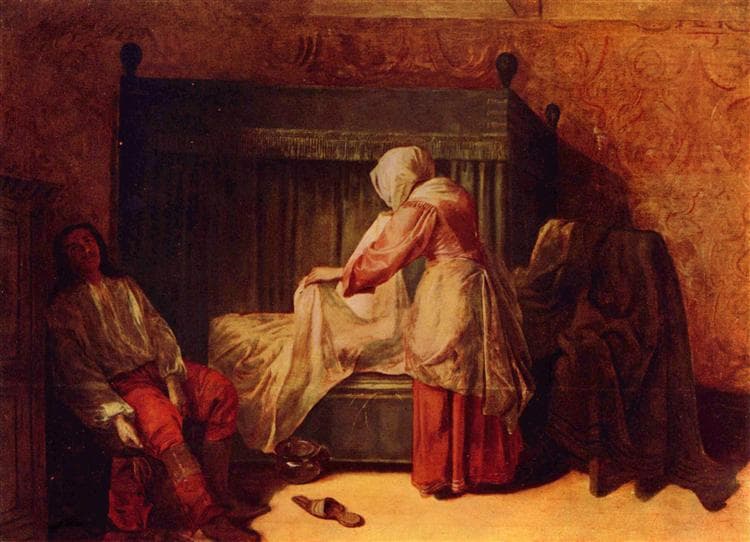 The morning toilet of a young man by Pieter de Hooch