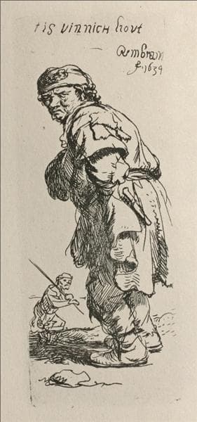 A Beggar and a Companion Piece, Turned to the Left by Rembrandt van Rijn