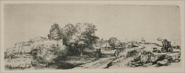 A Peasant Carrying Milk Pales by Rembrandt van Rijn