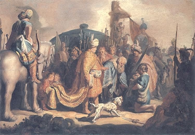 David Offering the Head of Goliath to King Saul by Rembrandt van Rijn
