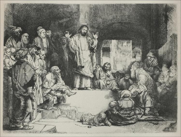 Jesus Preaching called the La Tombe by Rembrandt van Rijn