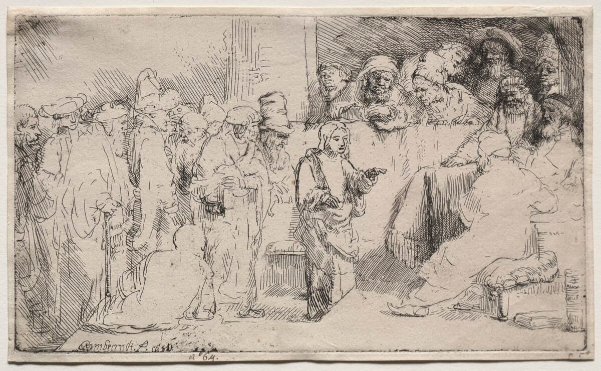 Christ disputing with the doctors by Rembrandt van Rijn