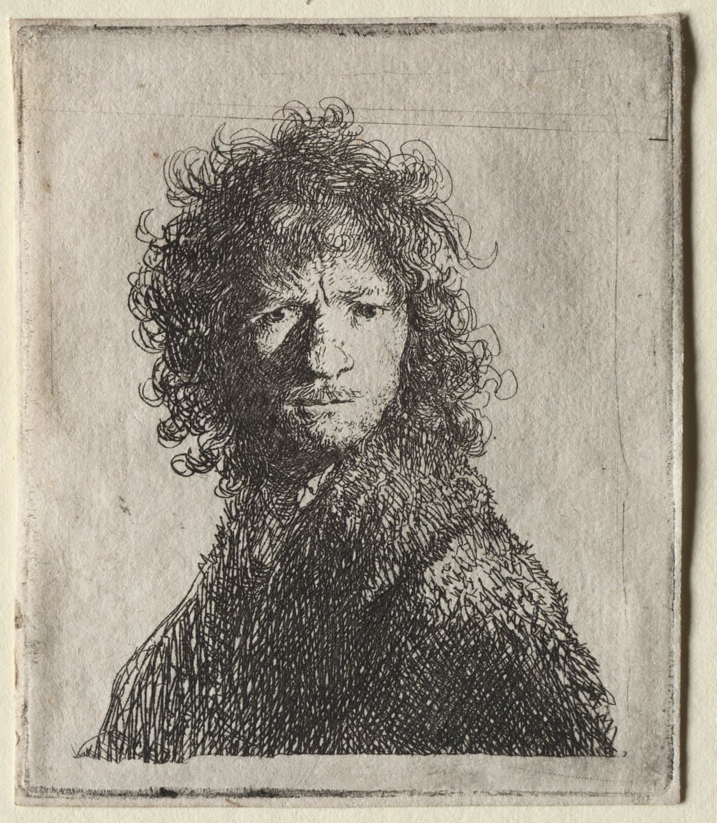 Self-portrait frowning Bust by Rembrandt van Rijn
