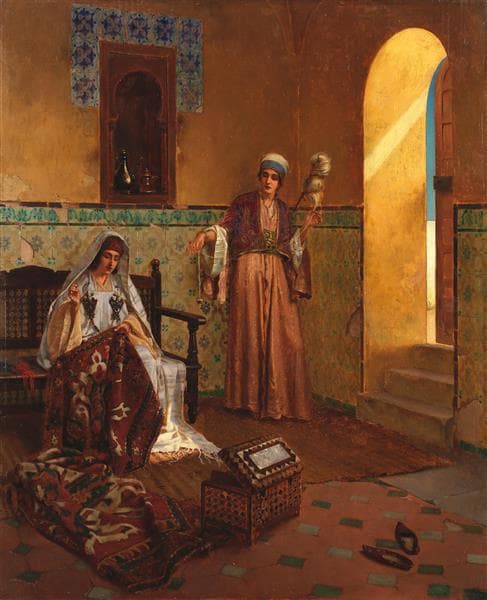 The carpet makers by Rudolf Ernst at Private Collection