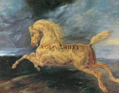 Horse frightened by lightning by Théodore Géricault