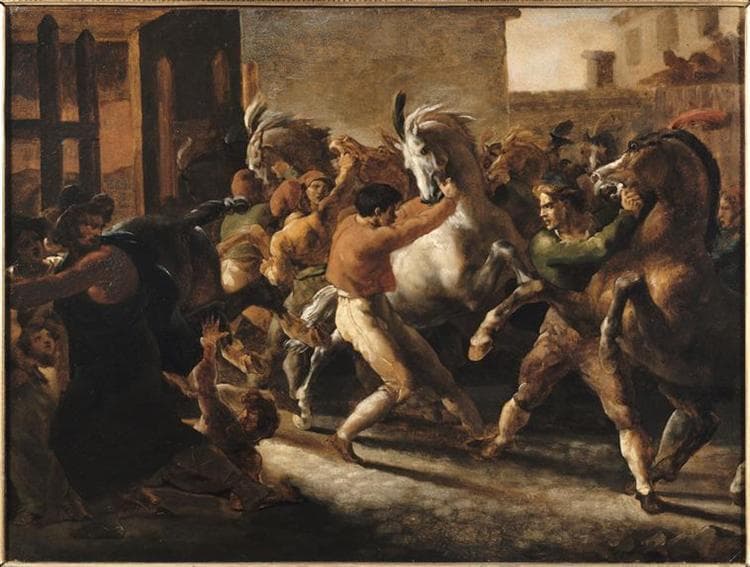 Study for the Race of the Barbarian Horses by Théodore Géricault