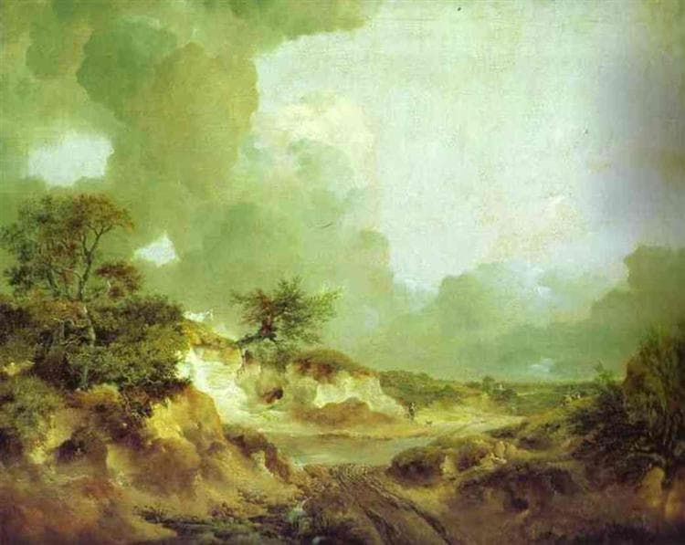 Landscape with Sandpit by Thomas Gainsborough at Private Collection