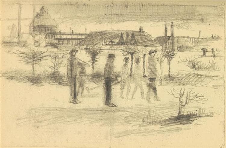 Miners in the Snow at Dawn by Vincent van Gogh