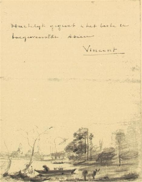 Town d'Avray: L'Etang au Batelier by Vincent van Gogh at Van Gogh Museum