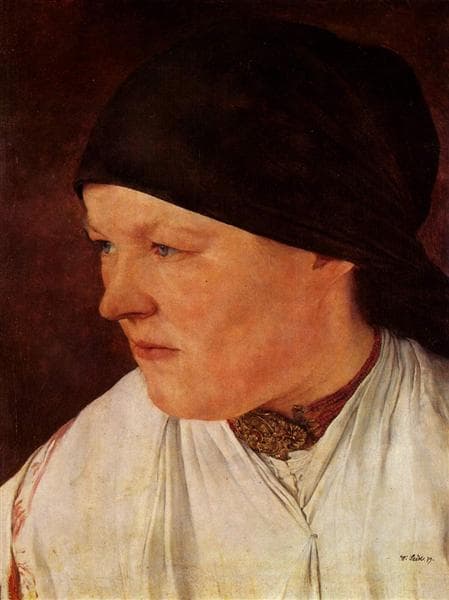 Head of a Farm Girl by Wilhelm Leibl at Gemäldegalerie Alte Meister, Dresden