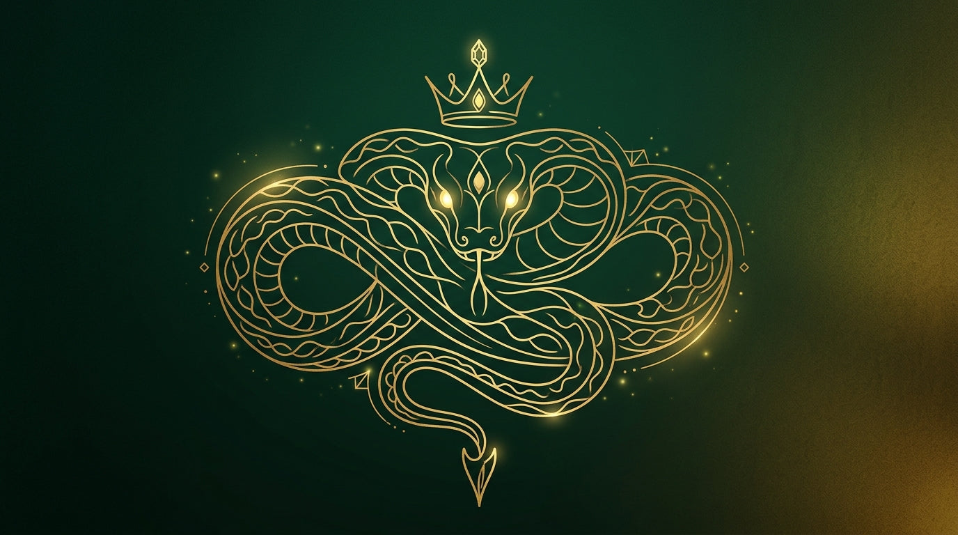 snake — gilded continuous-line hero
