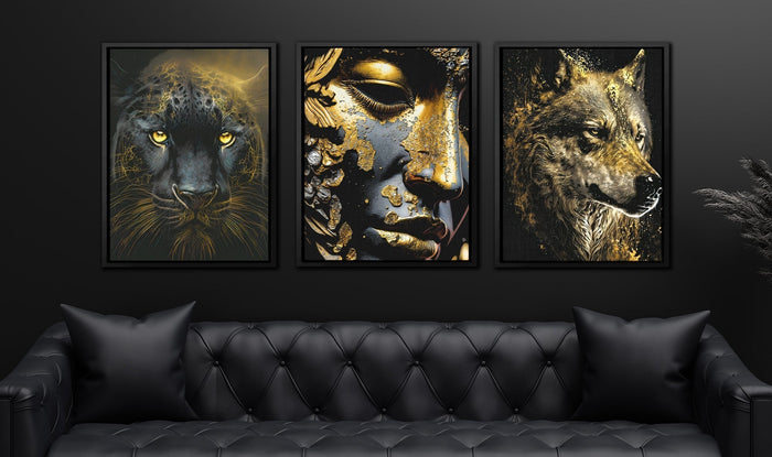 14 Ways to Elevate Your Living Room with Gold and Black Wall Decor - Luxury Wall Art