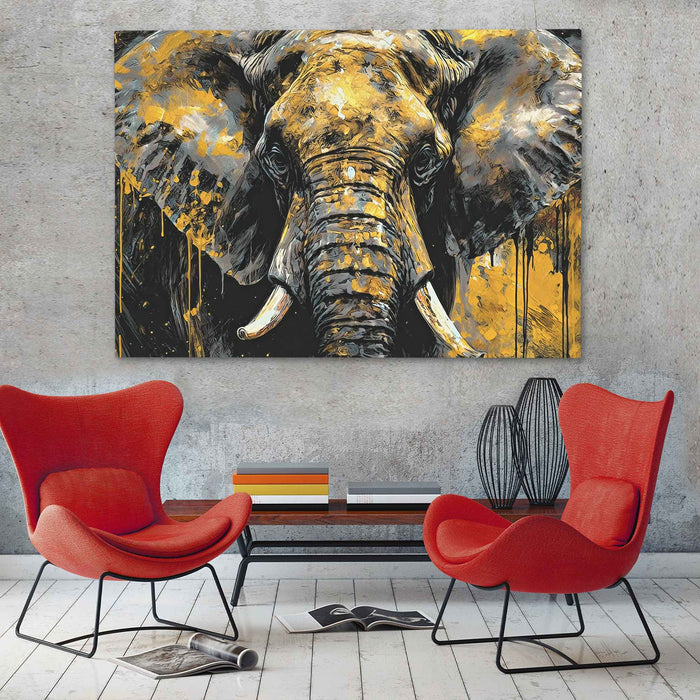 Enchanting Jungle Harmony in Elephant Paintings - Luxury Wall Art