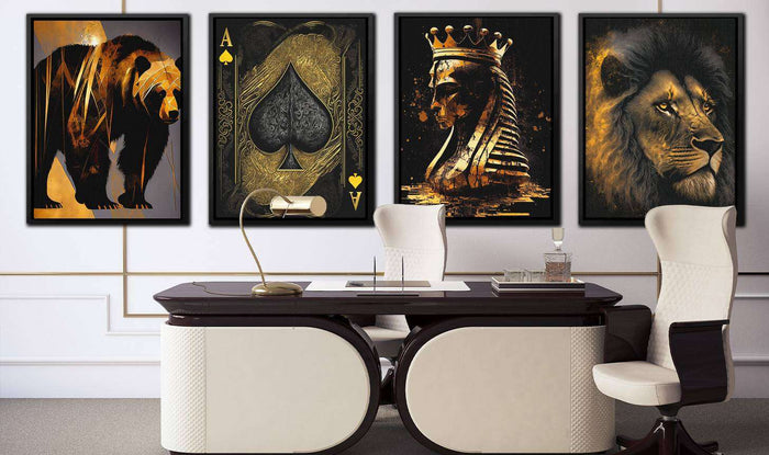 Golden Splendor: Exquisite Black and Gold Wall Art - Luxury Wall Art