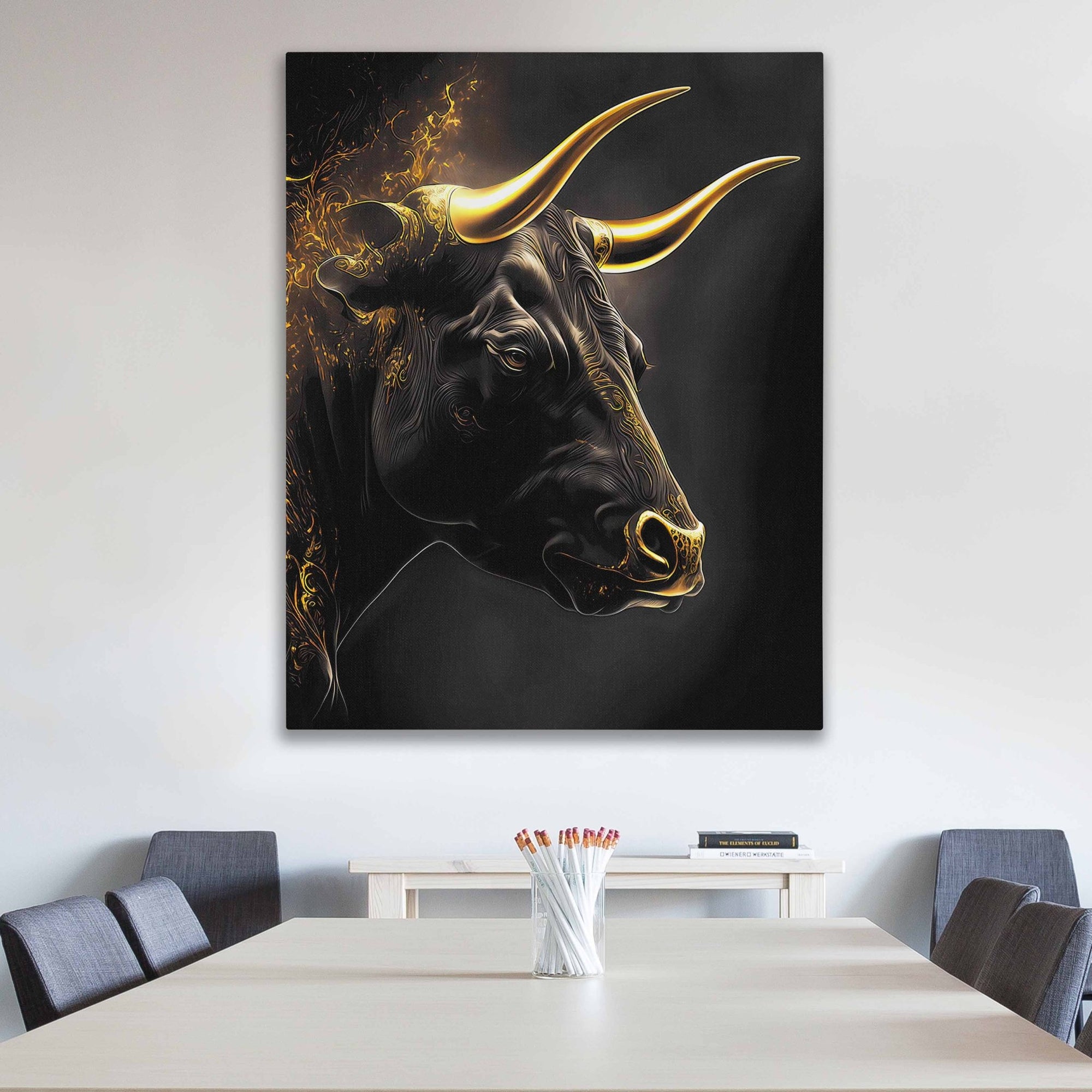 Majestic Bull Paintings: Capturing Power on Canvas - Luxury Wall Art