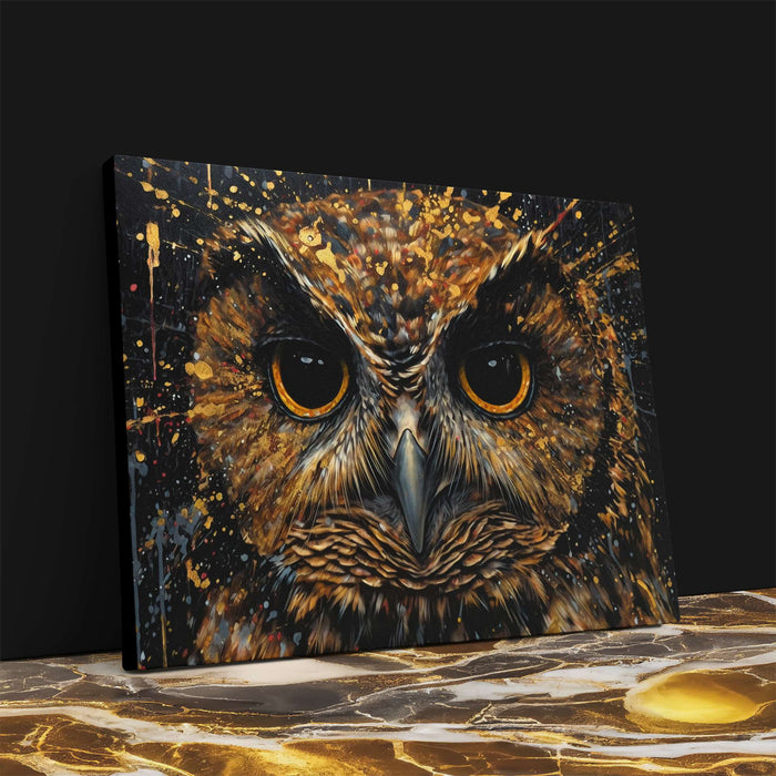Moonlit Majesty: Evocative Owl Paintings - Luxury Wall Art