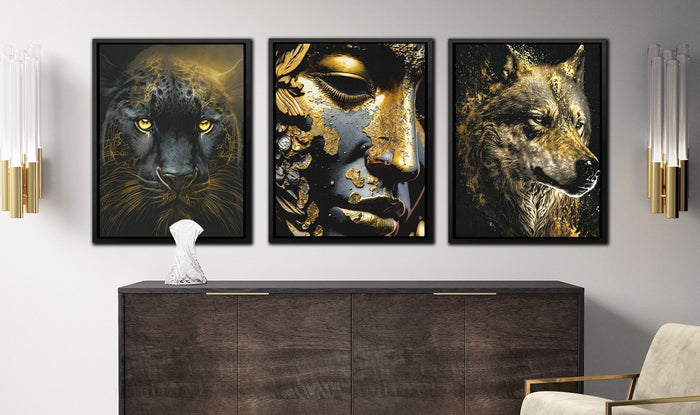 Regal Radiance: Embrace Luxury with Gold and Black Wall Decor - Luxury Wall Art