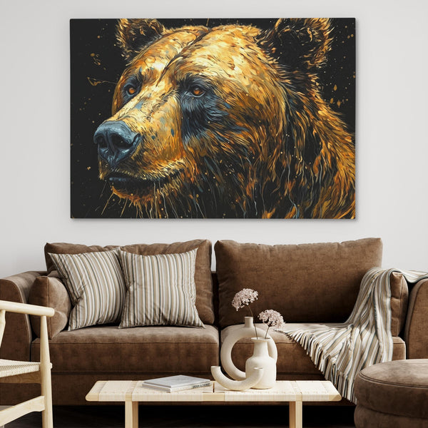 Wild Solace: Emotive Bear Art for Office Walls - Luxury Wall Art