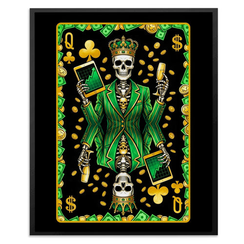 Queen of Clubs Poker Card Wall Art