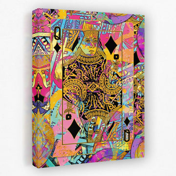 Queen of Diamonds Poker Card Wall Art