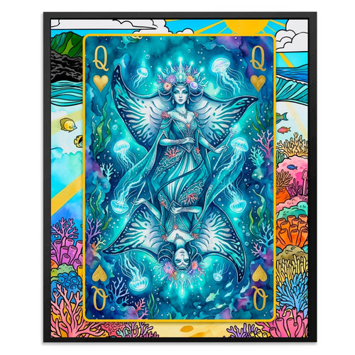 Queen of Hearts Poker Card Wall Art