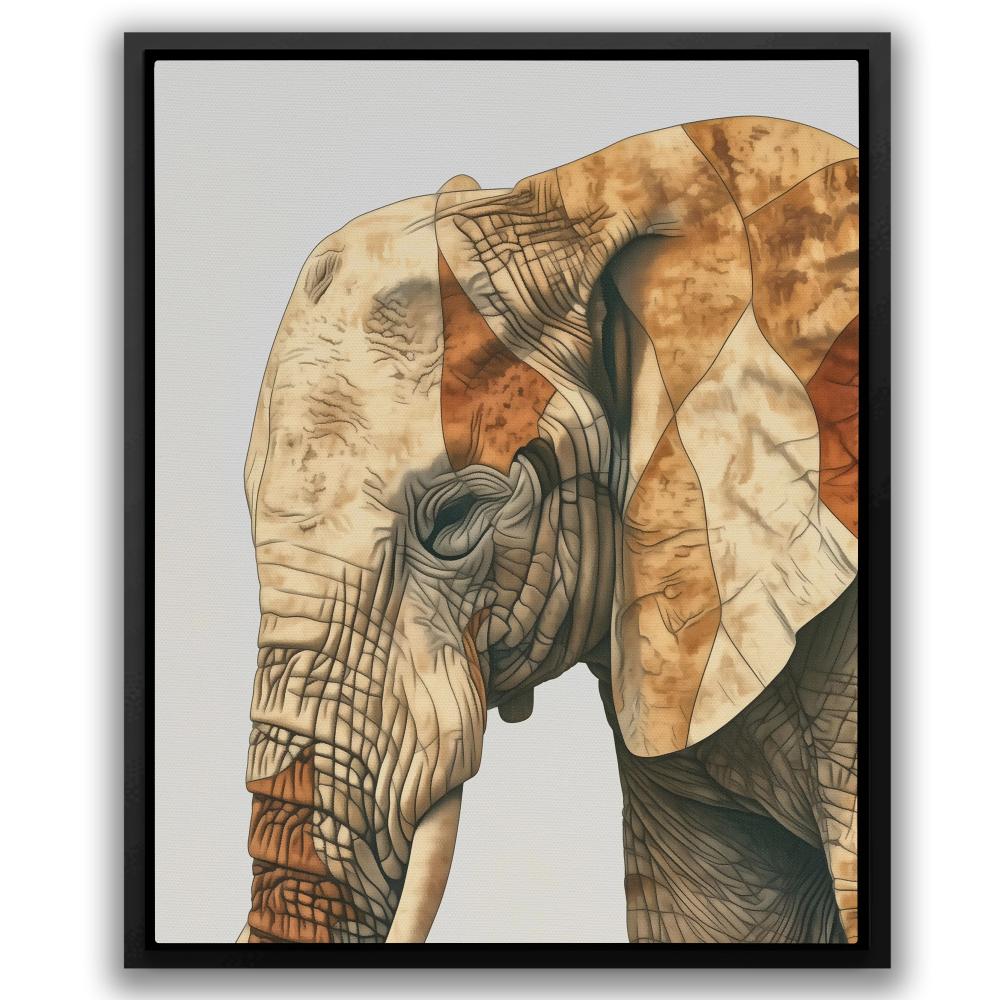 a painting of an elephant on a white background