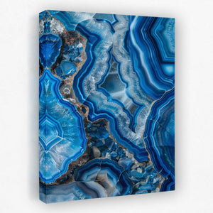 a blue and white abstract painting on canvas