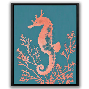 a picture of a sea horse on a blue background