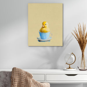 a painting of a rubber ducky in a teacup