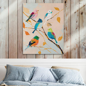 Birds in Wonderland: Colorful Bird Canvas Art - Luxury Wall Art 