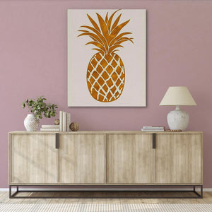 Juicy Pineapple Beige Art Print - Luxury Wall Art 