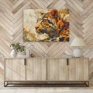 a painting of a tiger on a wall