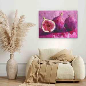 a painting of a pomegranate on a white wall