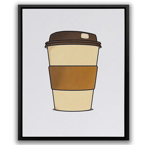 a picture of a coffee cup with a brown lid