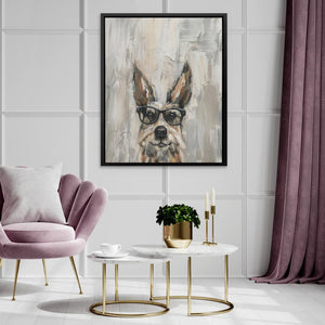 Dog With Glasses: Quirky Pet Portrait Art Print - Luxury Wall Art 