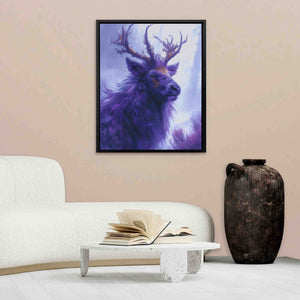 a painting of a deer in a living room