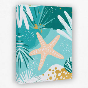 a picture of a starfish on a tropical background