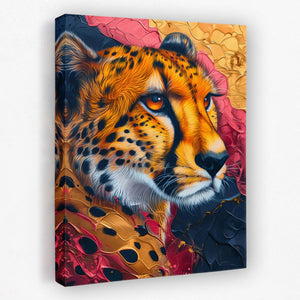 a painting of a cheetah on a canvas