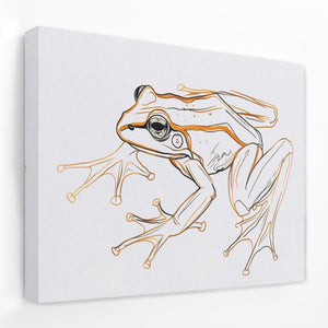 a drawing of a frog sitting on top of a white wall