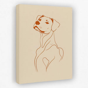 a drawing of a dog's face on a canvas