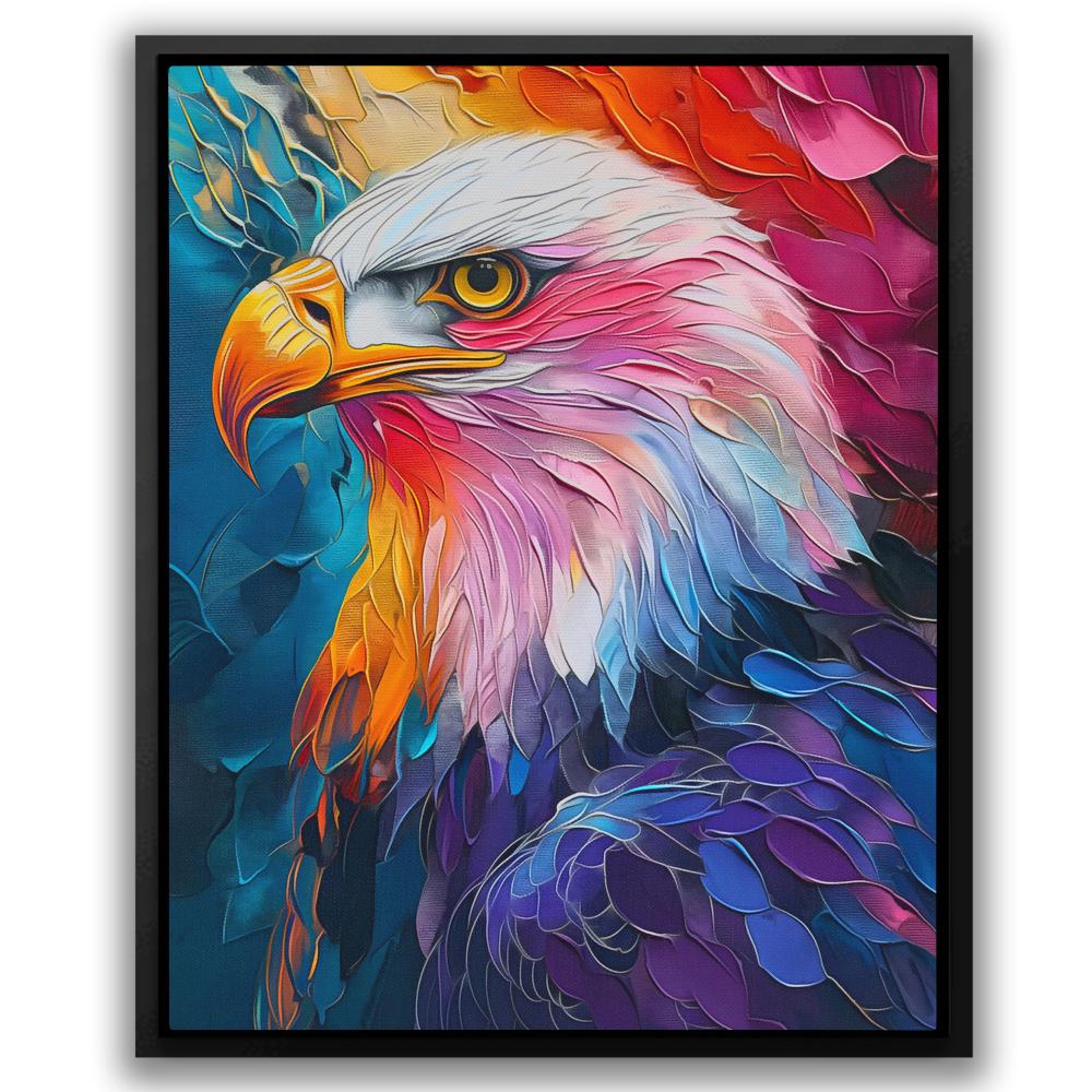 a colorful painting of an eagle on a canvas