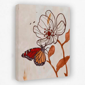 a painting of a butterfly on a flower