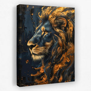 a painting of a lion on a wall